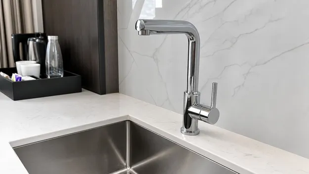 Single handle kitchen faucet for hospitality and contract specification