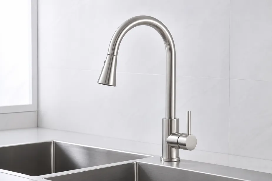 304 stainless steel kitchen faucet with brushed finish — Wfaucet manufacturer