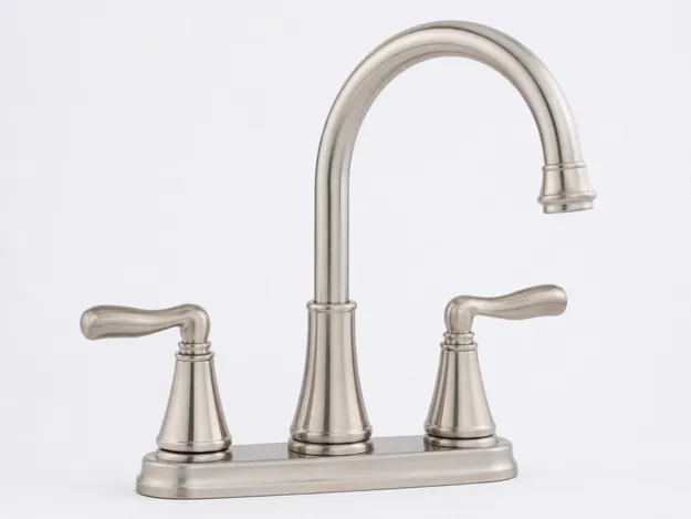 Brushed nickel two handle kitchen faucet finish