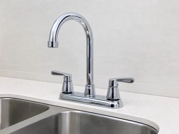 Chrome two handle kitchen faucet finish