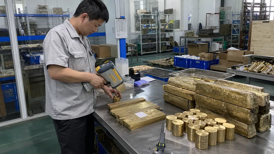 XRF testing of incoming brass batches for cUPC lead-free compliance verification