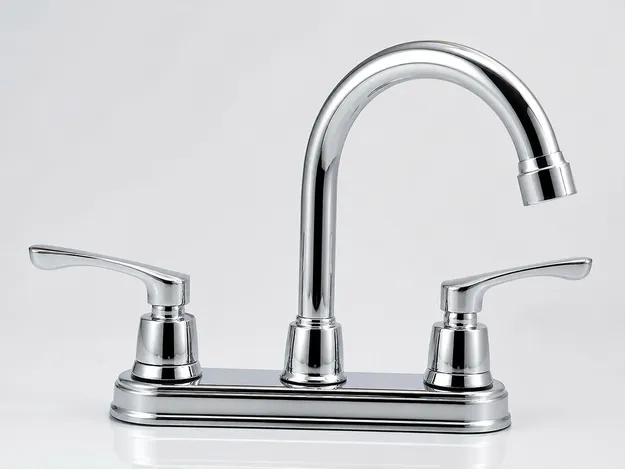 Chrome finish two handle kitchen faucet — multi-layer electroplated