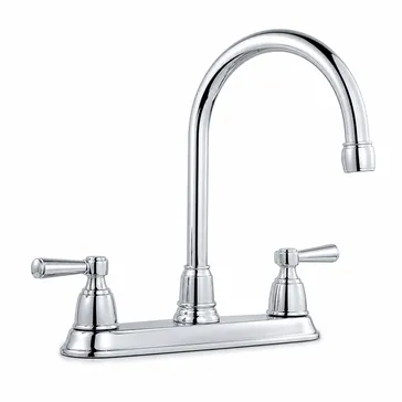 Chrome finish two handle kitchen faucet