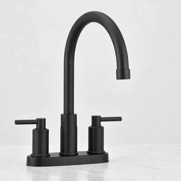 Matte black finish two handle kitchen faucet