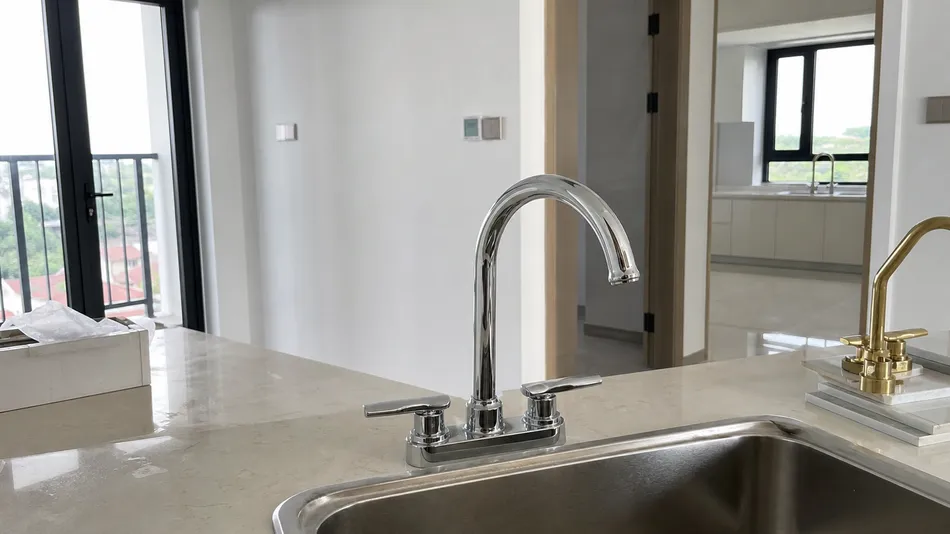 New construction residential development project in Middle East and Southeast Asia specifying two-handle kitchen faucets