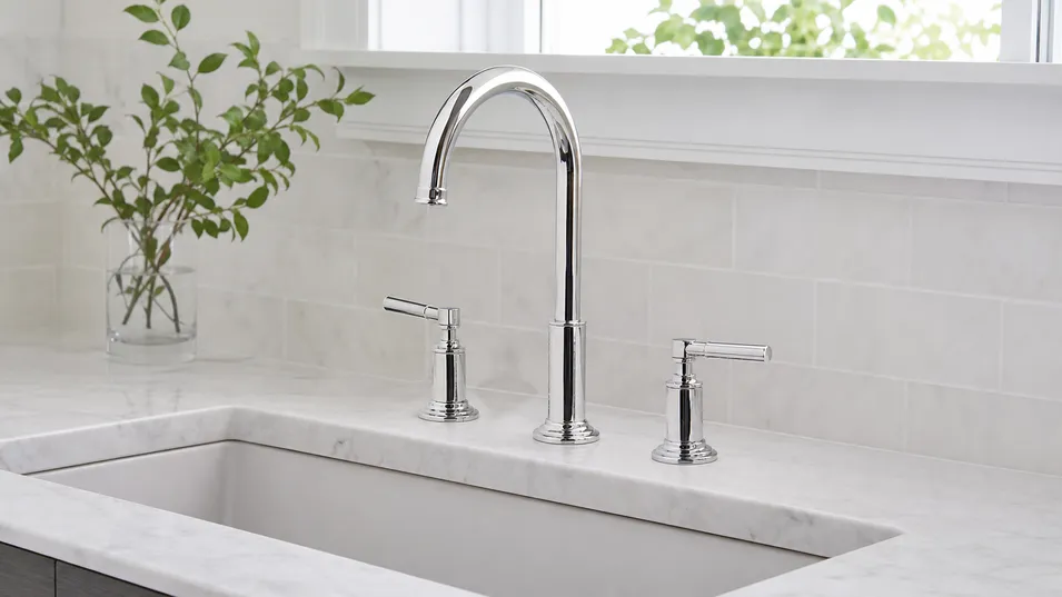 Widespread two handle kitchen faucet — 8-inch center configuration