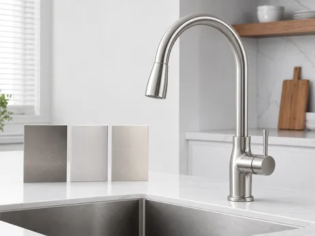 Brushed nickel kitchen faucet finish options