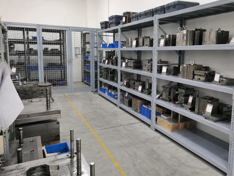Wfaucet tooling room with OEM molds stored securely for buyer IP protection