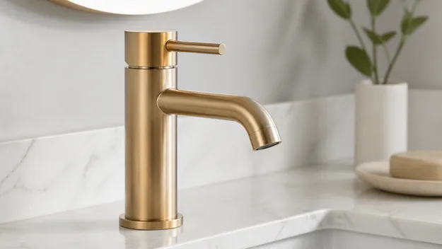 Brushed champagne bronze faucet finish — PVD over pre-brushed brass, warm-toned contemporary