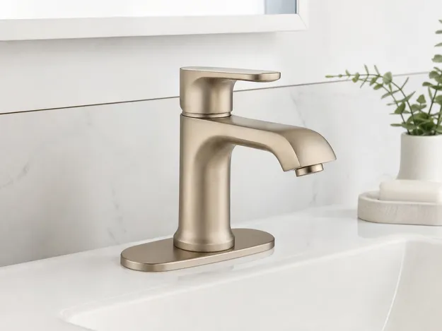 Brushed champagne bronze single-handle bathroom faucet — centerset, OEM