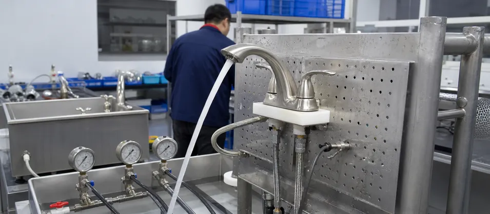 Brushed nickel faucet tested for coastal and high-humidity market durability