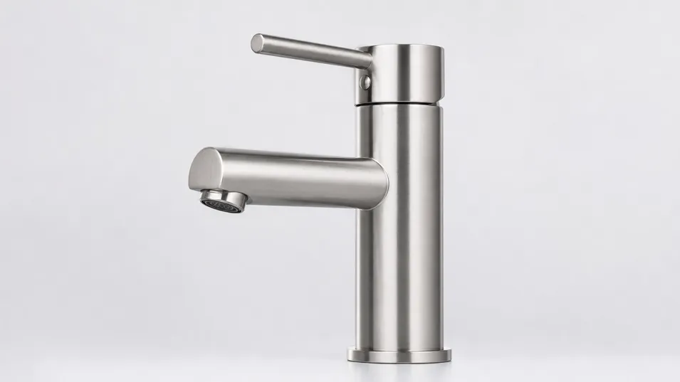 Brushed nickel faucet showing multi-layer electroplating finish