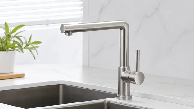 Single-lever stainless steel mixer tap for kitchen and bathroom applications, WaterMark certified