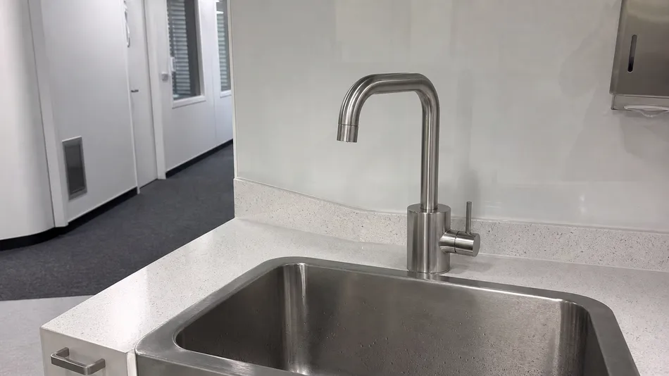 Stainless mixer tap in Australian and European commercial renovation project