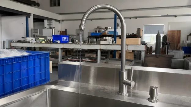 Gooseneck laboratory stainless steel sink faucet with high clearance spout