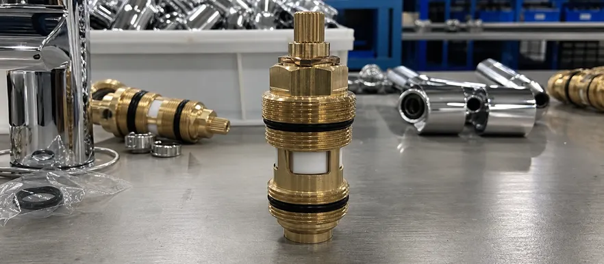 Pressure-balance valve cartridge for bathtub shower faucet