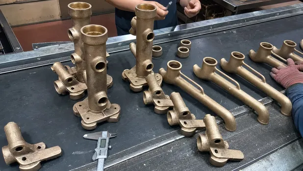 Brass casting process for freestanding faucet body