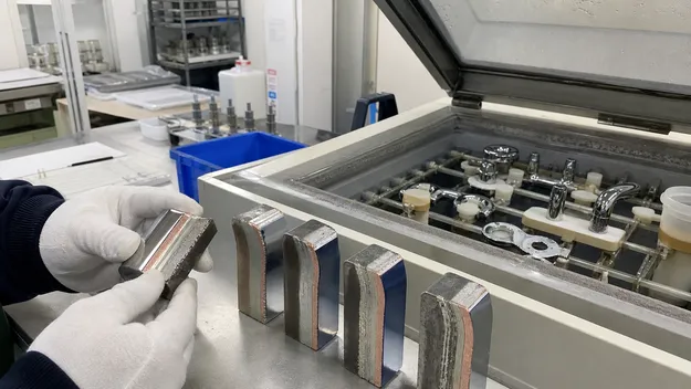 Chrome plating stack cross-section and salt spray test for shower faucet finish