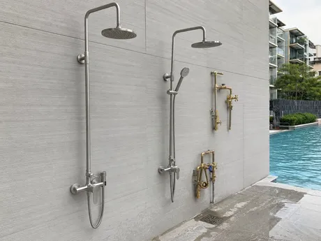 Outdoor shower faucets — corrosion-resistant stainless and brass valves for exterior installations