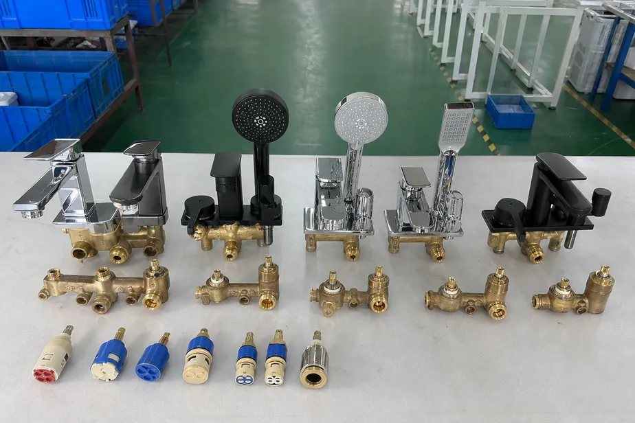 Wfaucet tub and shower faucet product range — brass bodies, certified cartridges