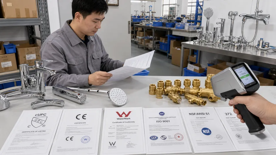 Shower faucet compliance certifications — cUPC, CE, WaterMark, ISO 9001