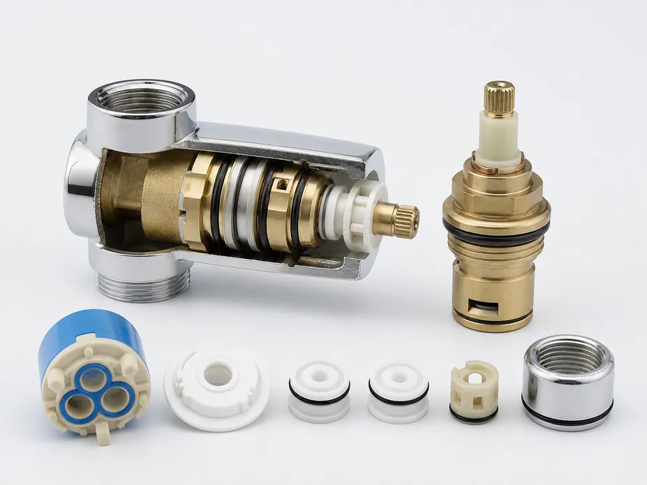 Wfaucet shower faucet ceramic disc cartridge — 500,000 cycle tested, pressure balance spool mechanism