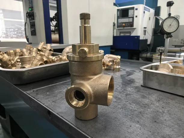 Single handle shower valve body — C36000-equivalent brass with CNC-machined seat