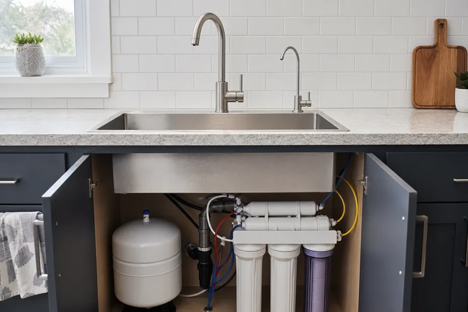 Beverage faucet installed with under-sink RO filtration system