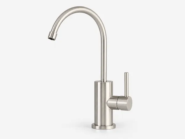 Brushed nickel finish water filter faucet
