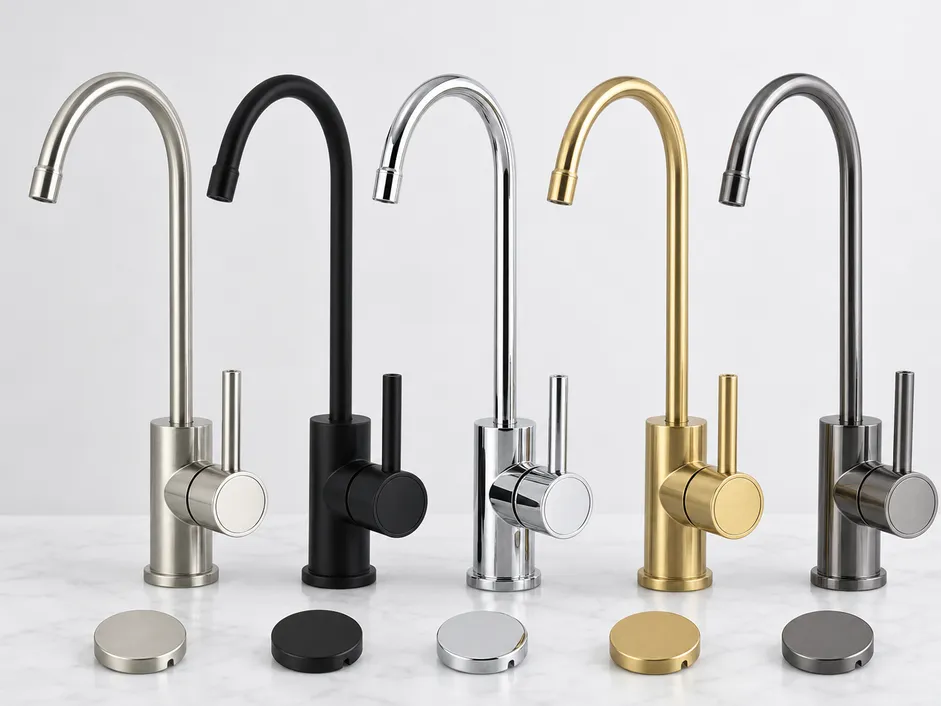 Custom OEM filter faucet with branded handle and finish options