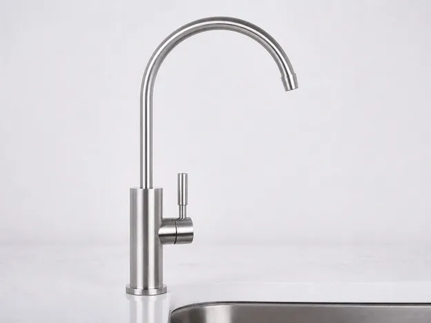 Natural brushed stainless steel filter faucet finish