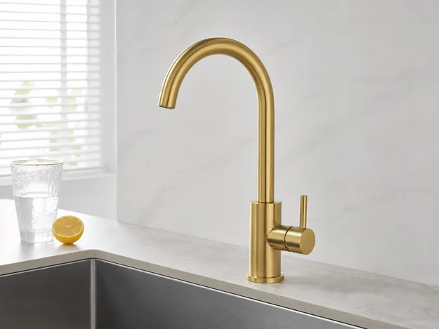 PVD gold filter faucet finish