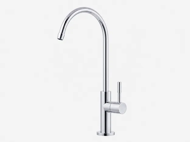Chrome non-air gap RO faucet with full copper-nickel-chrome plating stack
