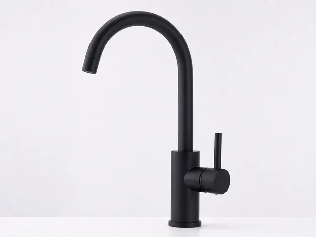 Matte black non-air gap RO faucet finish