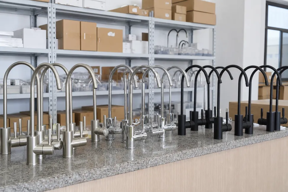 Water treatment distributor stocking multiple RO faucet finishes for replacement market